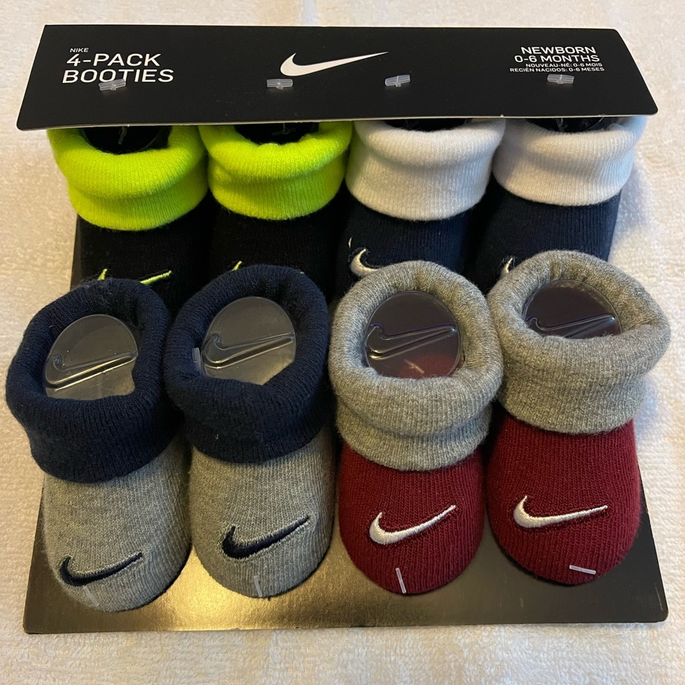Nike “4-Pack Booties” | Newborn Sock/Booties | Multi-colored